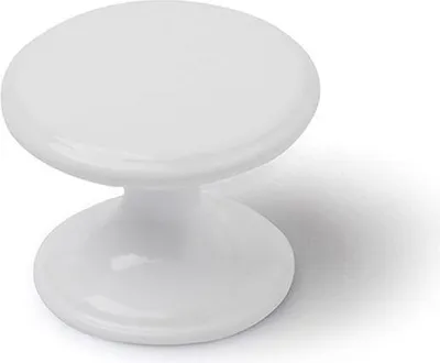 Zdjęcie produktu dla Blister z 4 okrągłymi gałkami do mebli z białego wykończenia zamak biały mod.756 ø33mm rei