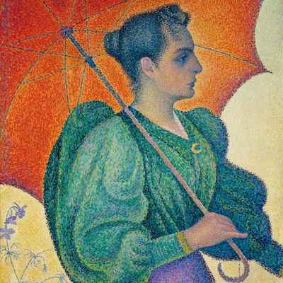 Produktbild von Paul Signac Kunstdruck Bild - Frau Mit Sonnenschirm, 1893 (70 x 70 cm)