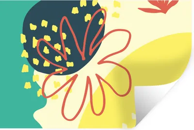 Produktbild von MuchoWow® Wandtattoo Wandsticker Wandaufkleber Sommer - Blume - Pastell 30x20 cm Selbstklebend und Repositionierbar - Wierderverwendbar - Selbstklebend