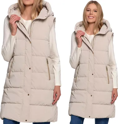 Immagine prodotto di Moraj | Gilet lungo con cappuccio - Comodo - Caldo - Elegante - Imbottito