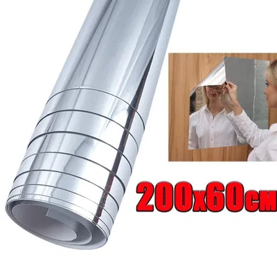 Produktbild von Selbstklebender Spiegel, 60 * 200 cm Flexibler Spiegelfolie-Wandaufkleber Selbstklebende Feuchtigkeitsbeständig Für Badezimmer Und Schlafzimmer