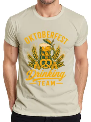 Immagine prodotto di Team per l'Oktoberfest, boccale di birra, brezel, lederhosen, dirndl, maglietta da uomo, motivo: natura, taglia XXL