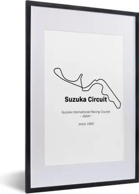 Produktbild von MuchoWow® Gerahmtes Poster Suzuka - F1 - Rennstrecke 40x60 cm - Poster mit Schwarzem Bilderrahmen Wandposter Rahmen Foto Bilder - Poster in Rahmen