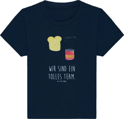 Produktbild von Mr. & Mrs. Panda T-Shirt Toast Marmelade 6. - 12. Monat - French Navy - Geschenk, Baby Kurzarmshirt, Kleinkind, Brot, Lustige Sprüche, Babyshirt, Toastbrot, Süß