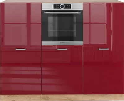 Obrázok produktu pre Kuchynský blok Vicco R-Line Červený/zlatý dub s vysokým leskom 180 cm bez pracovnej dosky, Model 37642