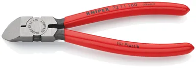 Produktbild von Knipex 72 11 160, Diagonale Zange, Chrom-Vanadium-Stahl, Kunststoff, Rot, 160 mm, 156 g