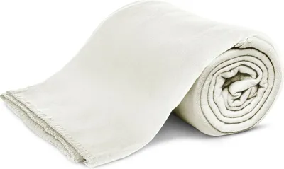 Produktbild von KiGATEX Polar-Fleecedecke ca. 130x160 cm ca. 420g pflegeleicht mit Zierstichrand und Antipilling Farbe ecru