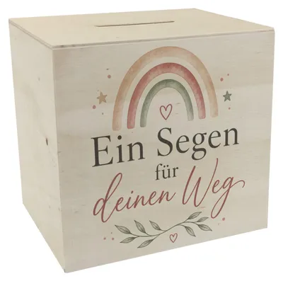 Produktbild von Spardose Holz Ein Segen für deinen Weg - Sparschwein zur Taufe Mit Spruch: Ein