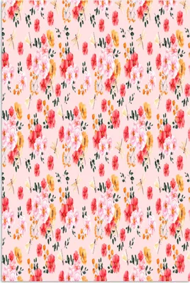 Produktbild von MuchoWow® Poster Blumen - Rosa - Muster 120x180 cm - Kunstposter
