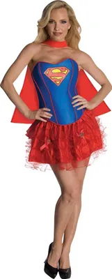 A woman wearing a Supergirl costume.