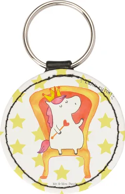 Produktbild von Mr. & Mrs. Panda Schlüsselanhänger Einhorn Prinzessin - Weiß - Geschenk, anhänger schlüssel, Unicorn, Monat, Geburtstagsgeschenk, mini, Bunt, Taschenanhänger, Geburtstag