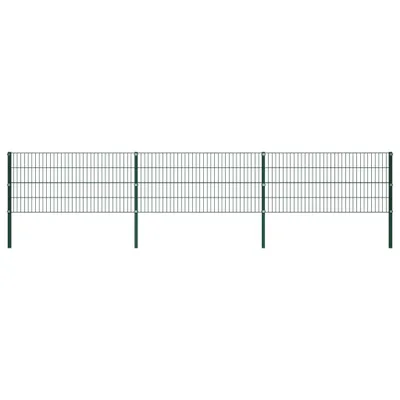 Zdjęcie produktu dla Panel ogrodzeniowy ze słupkami żelaznymi 522x80 cm zielony