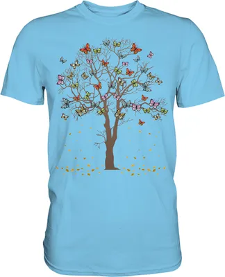 Produktbild von Frauen Schmetterling Baum T-Shirt – Sky Blue / XXL