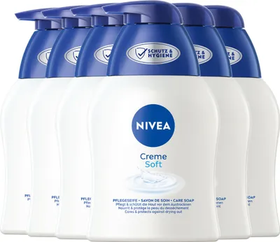 Produktbild von NIVEA Flüssigseife Creme Soft Pflegeseife Handwäsche alle Hauttypen 6 x 250 ml