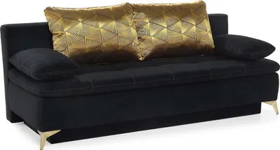 Produktbild von Schlafsofa SARAH mit Bettkasten, Wellenunterfederung und Echtstoff-Rückenbezug