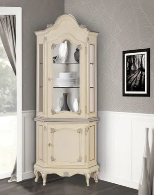 Produktbild von Vitrinen Massive Holz Glas Schrank Echtholz Vitrine Wohnzimmer Möbel Anrichte
