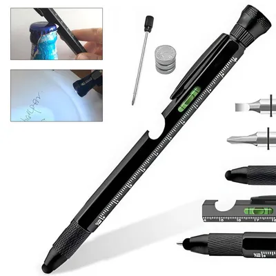Produktbild von 9-in-1 Multifunktionaler Kugelschreiber, Multifunktionsstift, Aufmerksamkeiten, mit Lineal