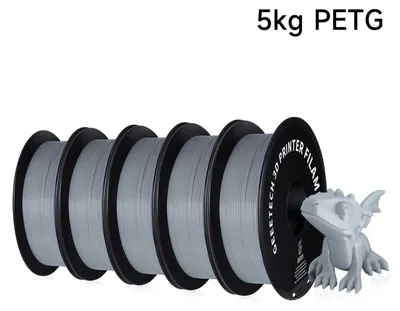 Produktbild von 3D-Drucker Filament - PETG 1,75 mm - 5 kg Spule - Länge 343 m - Für FDM/FFF - Vakuumverpackt - Grau