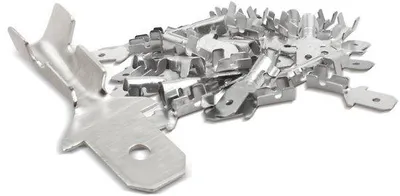 Produktbild von 100 Stück nicht-isolierte Kabelklemmen, 4,8 mm Anschlussbreite, für Kabel 0,5-1 mm², männlich.