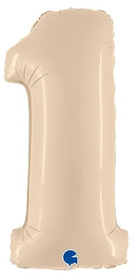 Obrázek produktu pro Fóliový balónek číslo 1, saténový krém 102 cm, Grabo