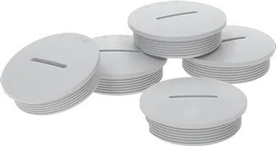Zdjęcie produktu dla 5 sztuk Kalitec G4512210 M12 Zaślepki z tworzywa sztucznego, okrągłe, jasnoszare