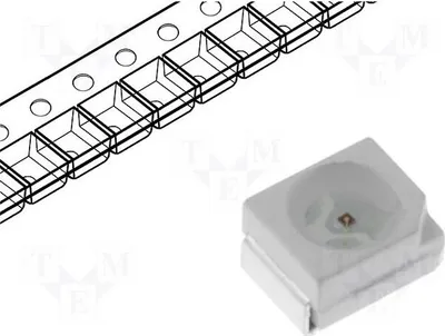 Productafbeelding van 10x LED, 120°, 270-350 mcd, blauw, 3,5 x 2,8 x 1,4 mm, 3528, PLCC2, SMD, 20mA, OF-SMD3528BL, LED-diode