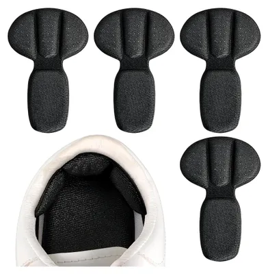 Produktbild von 2 Paar selbstklebende Fersenpolster für große Schuhe, weiche Fersenschützer für Männer und Frauen (Schwarz)