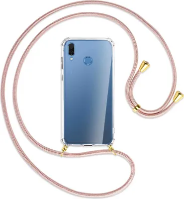 Produktbild von Handykette Backcover-Schutzhülle mit Band (Metall goldfarben) für Honor Play - roségold