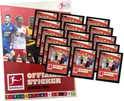 Produktbild von Topps Bundesliga Sticker 2024 - Fußball Sammelsticker - 1 Album + 15 Tüten