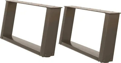 Immagine prodotto di Gambe per Tavolino da Caffè a Forma di U 2 pz Acciaio Naturale 60x(30-31) cm Acciaio