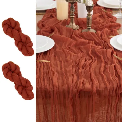 Zdjęcie produktu dla Bieżnik z gazy, kolor: rdzawy, wymiary: 90 x 300 cm, 2 sztuki