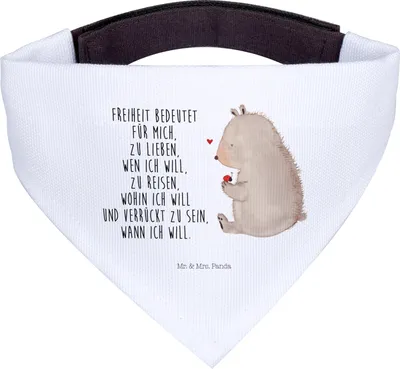 Produktbild von Mr. & Mrs. Panda Bandana Bär Marienkäfer - Weiß - Geschenk, Teddy, Hunde Halstuch, Hals Tuch, Freiheit, für Hund, Liebe, Dreieckstuch, Motivation, Das Leben Ist schön