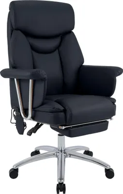 Produktbild von CLP Bürostuhl ergonomisch Dahra höhenverstellbar mit Massagefunktion und Fußablage schwarz