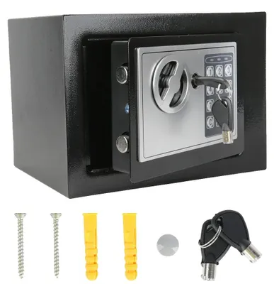 Immagine prodotto di Cassaforte elettronica, doppio sistema di sicurezza, design compatto, nera