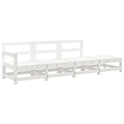 Produktbild von vidaXL 4-tlg. Garten-Lounge-Set Weiß Massivholz Kiefer