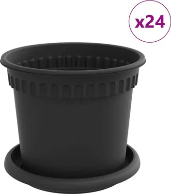 Produktbild von Blumentöpfe 24 pcs Schwarz Ø 15 x 12 cm Kunststoff