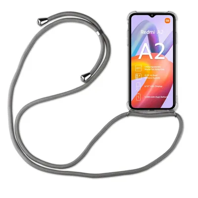 Produktbild von Handykette für Xiaomi Redmi A2 Handyhülle mit Band Hülle mit Kordel Handy Tasche Grau
