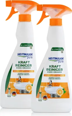 Produktbild von Heitmann Kraft-Reiniger Essig+Orange 500ml entfernt Schmutz und Kalk (2er Pack)
