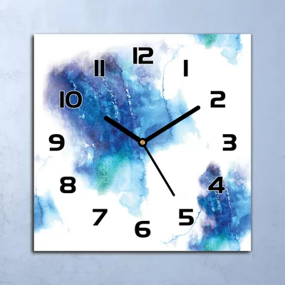 Produktbild von Wanduhr Echt-Glas-Küchenuhr Aquarell Abstraktion Quarz 30x30 Deko Bilder
