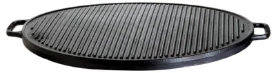 Produktbild von Gusseisenkuss® Grillplatte aus Gusseisen Ø 41 cm Gussplatte Plancha geriffelt/glatt