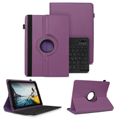 Produktbild von Schutzhülle für VALE Tablet V10E / V10A Bluetooth Hülle Tasche QWERTZ TastaturFarben:Lila
