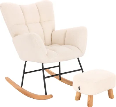 Immagine prodotto di Home Deluxe Sedia a dondolo incl. sgabello NARA I Sedia a dondolo Sgabello Sedia a dondolo Sedia a dondolo Poltrona a dondolo