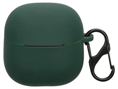 Produktbild von kwmobile Schutzhülle für Xiaomi Redmi Buds 6 Lite Hülle - TPU Silikon Case für Kopfhörer Ladecase - stoßfestes Cover mit Karabiner - Dunkelgrün