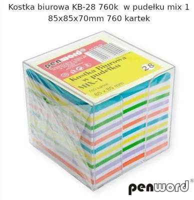 Produktbild von Kostka biurowa w pudełku mix 85x85x70mm 760K