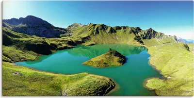Produktbild von ARTland Leinwandbild Schrecksee Bayerischen Hochalpen Größe: 60x30 cm