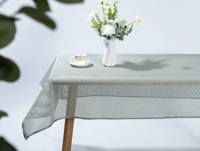 Produktbild von Kairo Weichschaum Tischdecke mit Paspelband, Garten Balkon Terrasse,Hellgrau, (Rund160x160cm)