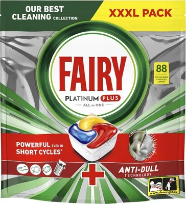 Produktbild von Spülmaschinentabletten Fairy - Platinum Plus, Zitrone, 88 Stück