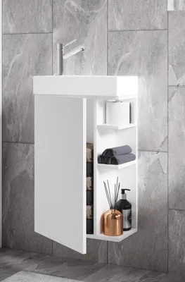 Produktbild von VCM 2-tlg Set | Waschplatz für Gäste WC | Gästebad | Waschtisch Toilette | Badmöbel Badezimmer Set – Lumia