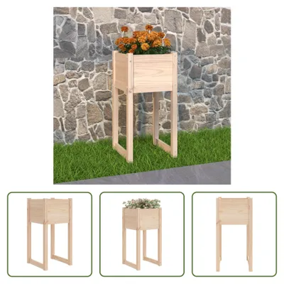 Produktbild von The Living Store Pflanzkübel 40x40x81 cm Massivholz Kiefer