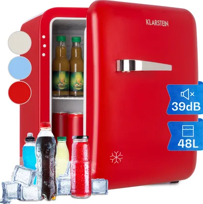 Image de Klarstein Mini Frigo de Chambre de 48L pour Snacks et Boissons, Petit Frigo Top Silencieux, Mini Bar, Petit Réfrigérateur Camping, Mini Frigo Cosmetique, Refrigerateur avec Étagères Réglables, 0-10°C